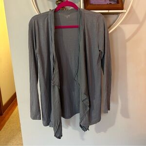 Garnet Hill Women's XS Extra Small Purple Blue Silk Cardigan Shirt